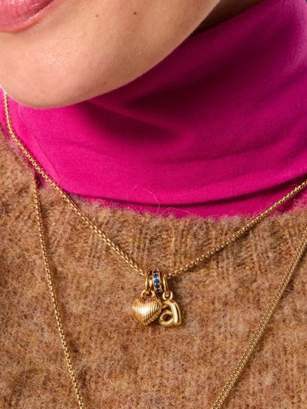 Roxanne Assoulin The Itsy Bitsy Puffy Initial Charm Necklace Initial "a" - Picture 4 of 5
